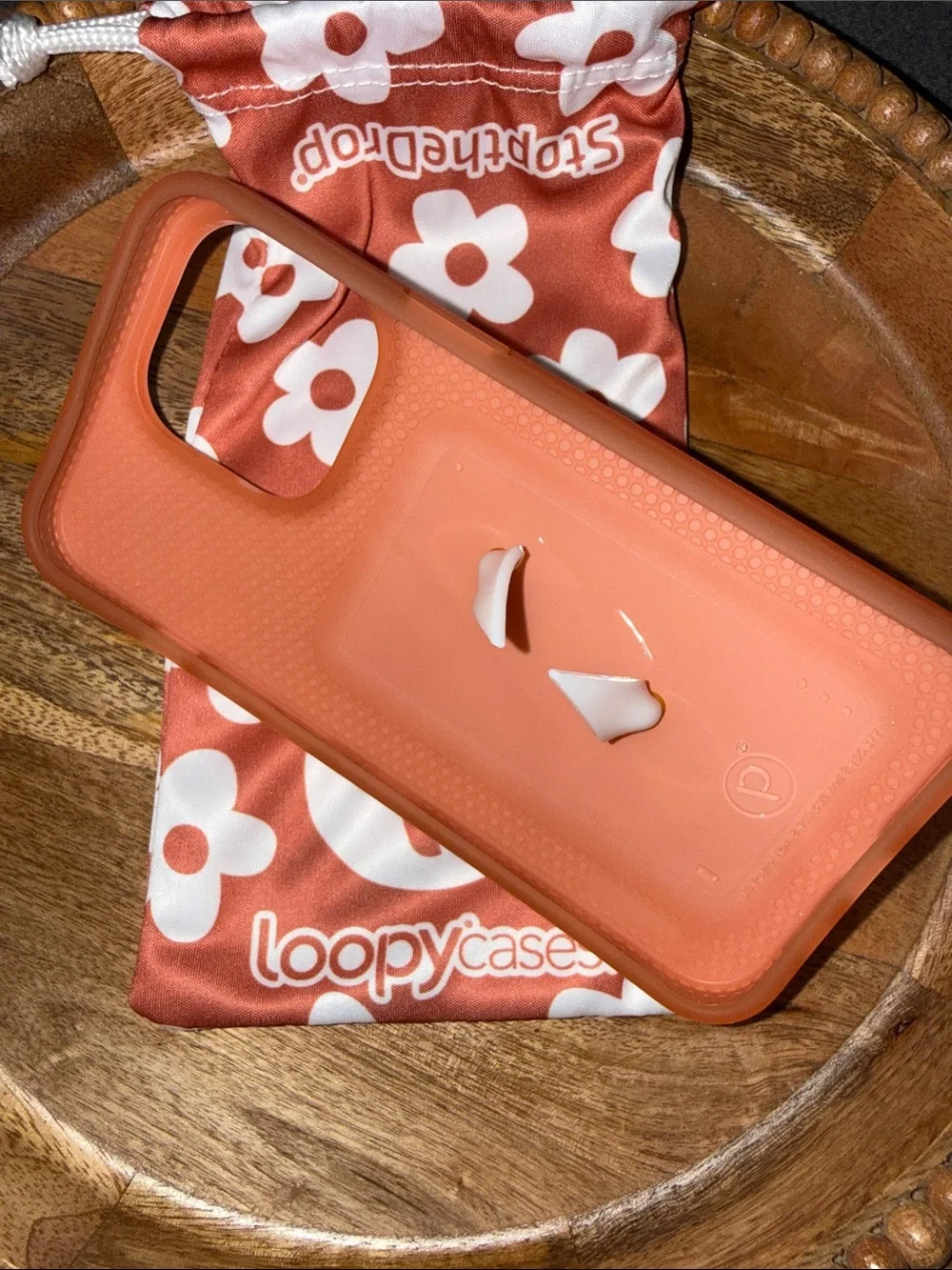 Loopy Case Coral Floral iPhone 13 Pro Case with Matching Pouch
